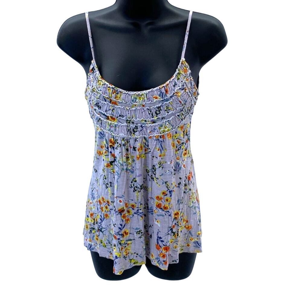 Y2K Vtg Floral Smocked h.i.p. Empire-waist Babydoll Camisole S Cottagecore Boho